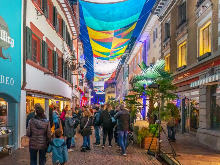 Tiengen leuchtet Fußgängerzone