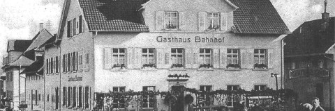 Historische Aufnahme des Hotel Bercher im Jahr 1921.