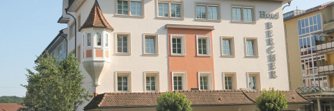 Außenansicht des 4-Sterne-Hotels Bercher in Waldshut-Tiengen im Südschwarzwald.