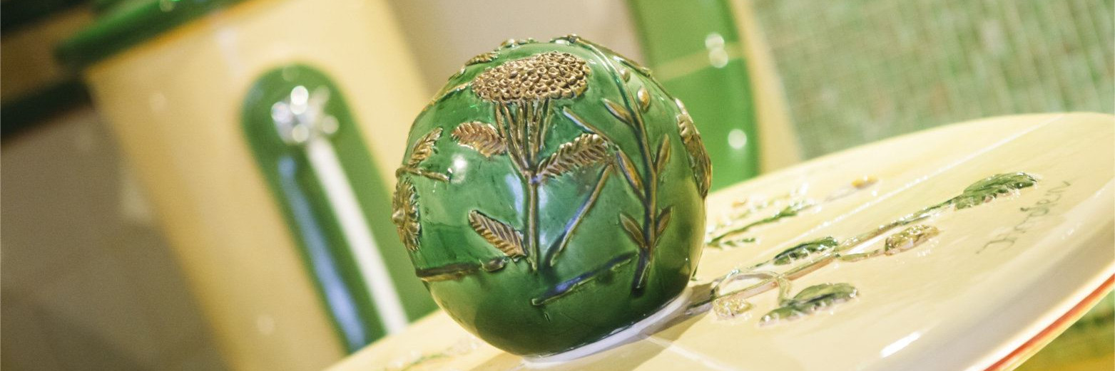 Keramikkugel im Kräuterdampfbad