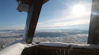 Blick vom Aussichsturm im Winter