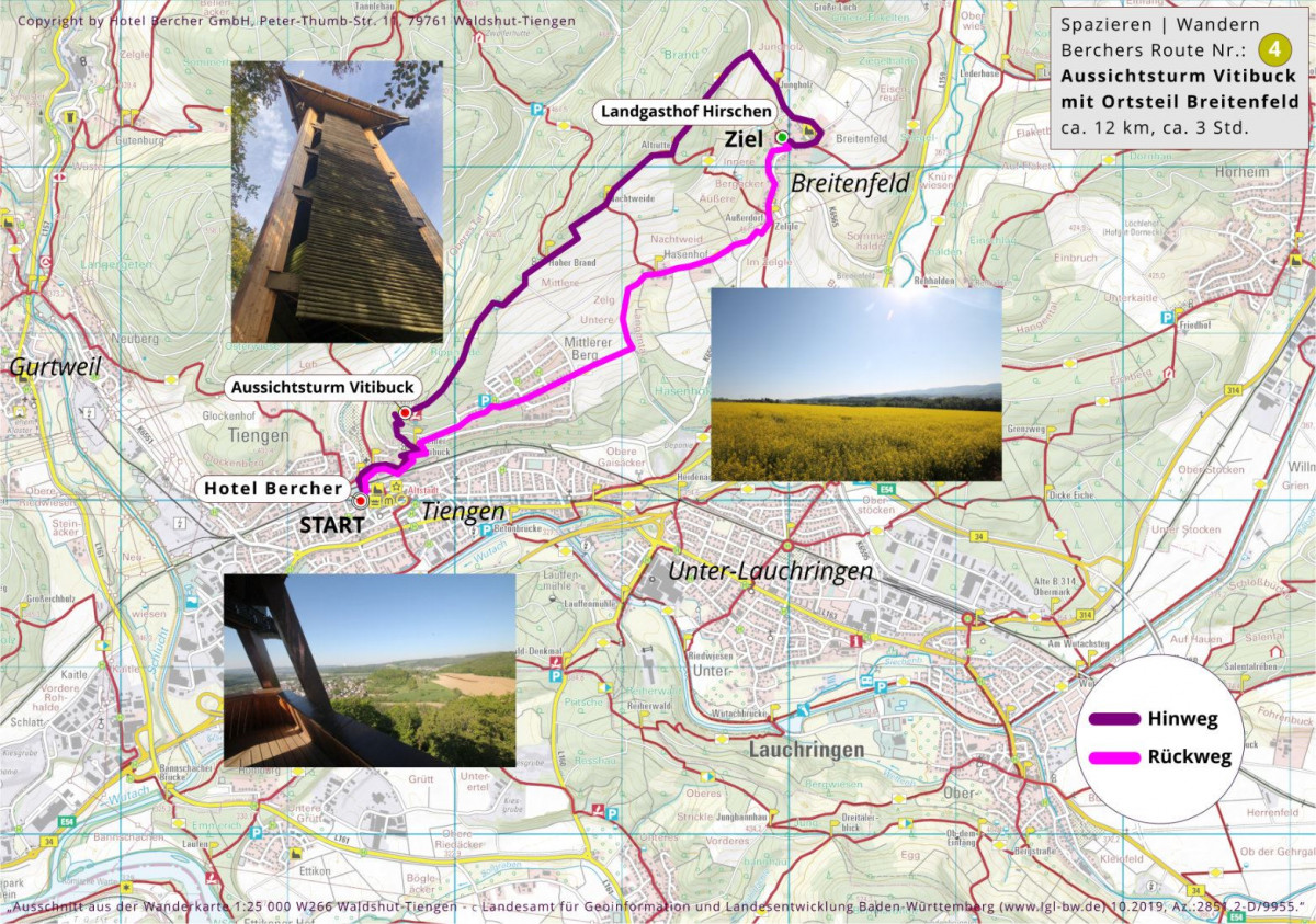 Wanderroute 4 zum Ort Breitenfeld