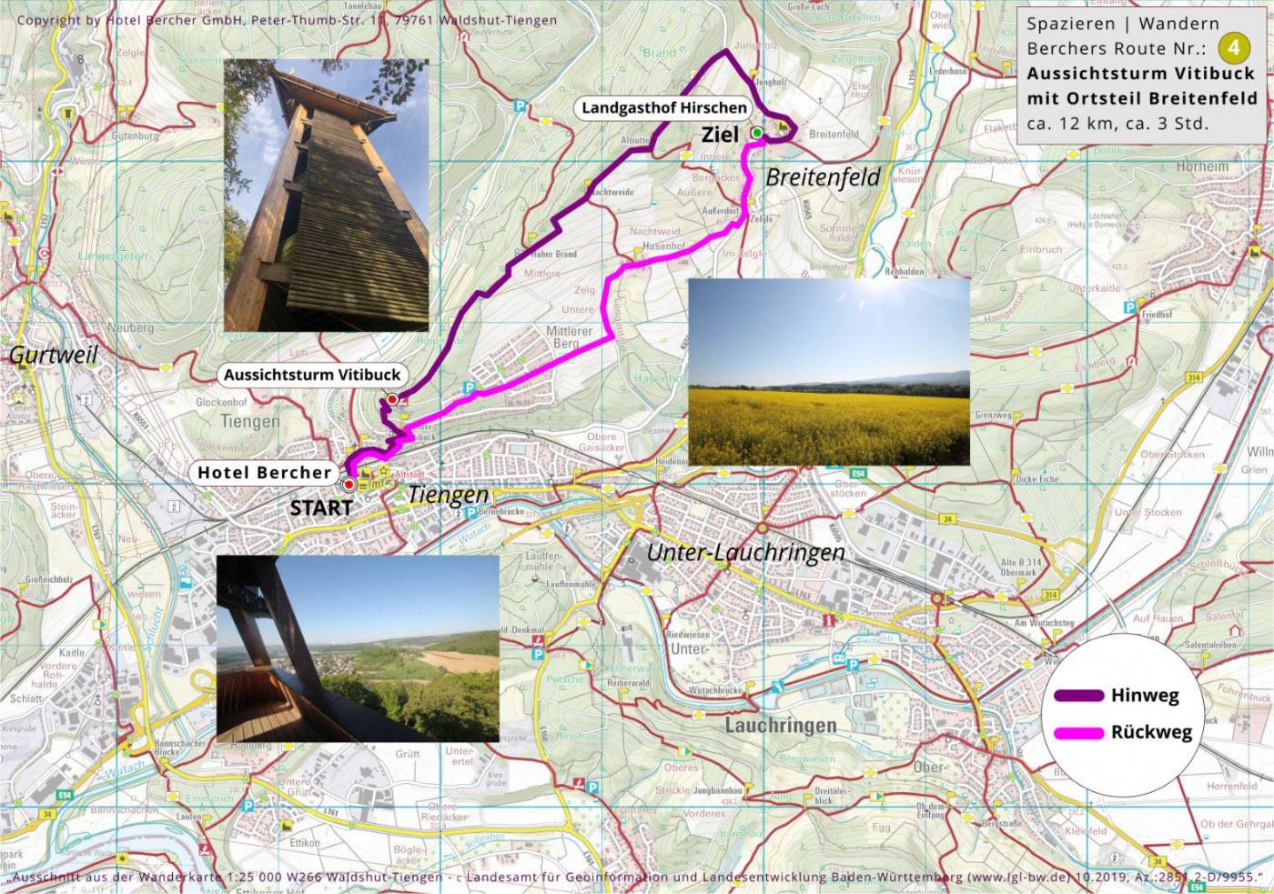 Wanderroute 4 zum Ort Breitenfeld